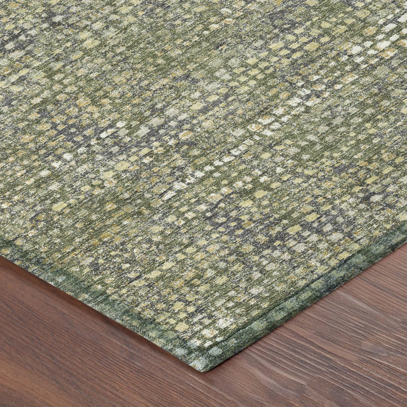 3' X 5' Olive Green And Green Abstract Washable Indoor Outdoor Area Rug Homeroots Outdoor
