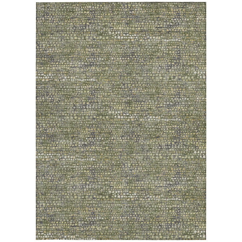 3' X 5' Olive Green And Green Abstract Washable Indoor Outdoor Area Rug Homeroots Outdoor