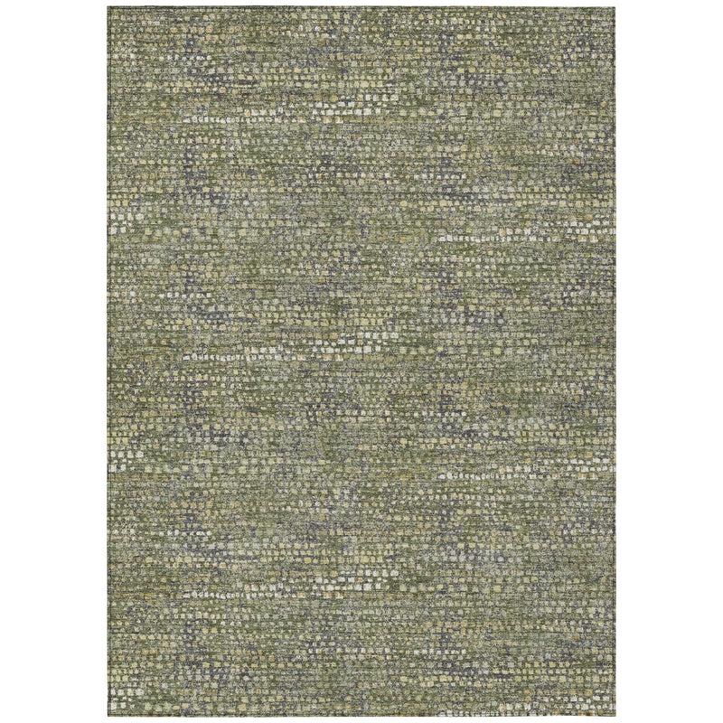3' X 5' Olive Green And Green Abstract Washable Indoor Outdoor Area Rug Homeroots Outdoor
