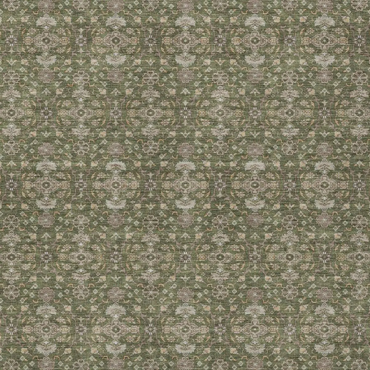 3' X 5' Olive Green And Green Oriental Washable Indoor Outdoor Area Rug Homeroots Outdoor