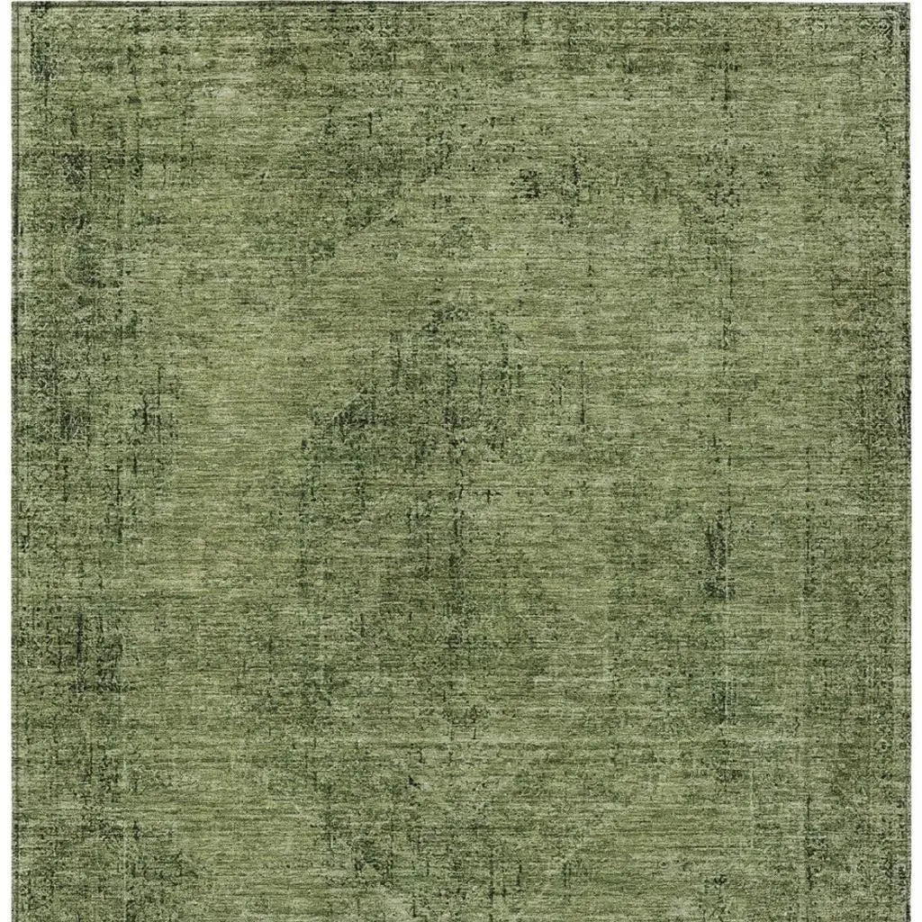 3' X 5' Olive Green And Green Oriental Washable Indoor Outdoor Area Rug Homeroots Outdoor