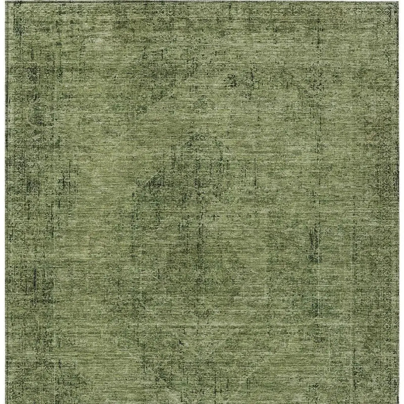 3' X 5' Olive Green And Green Oriental Washable Indoor Outdoor Area Rug Homeroots Outdoor