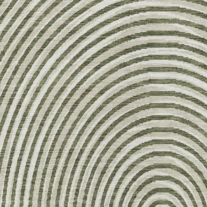 3' X 5' Olive Green And Ivory Geometric Washable Indoor Outdoor Area Rug Homeroots Outdoor