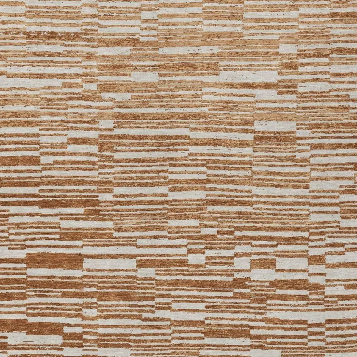 3' X 5' Orange And Beige Striped Washable Indoor Outdoor Area Rug Homeroots Outdoor