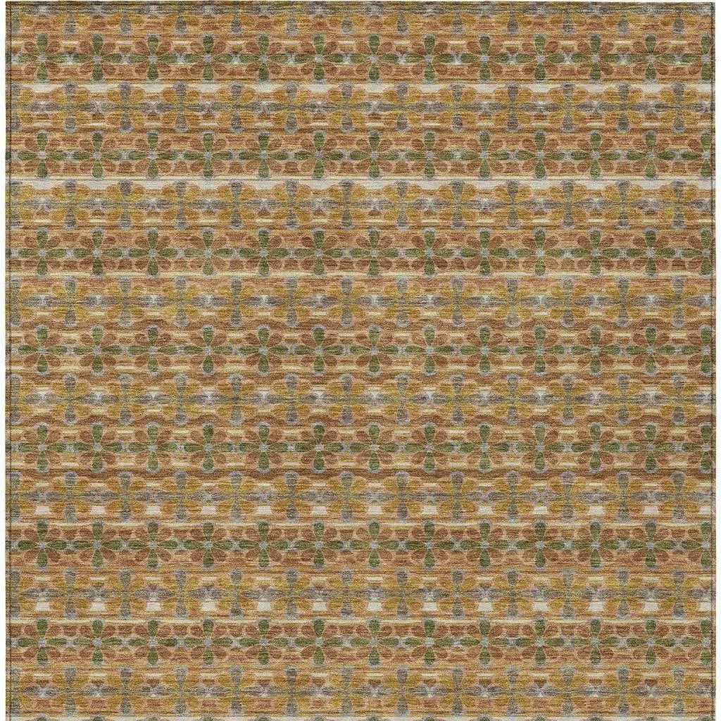 3' X 5' Orange And Blue Striped Washable Indoor Outdoor Area Rug Homeroots Outdoor