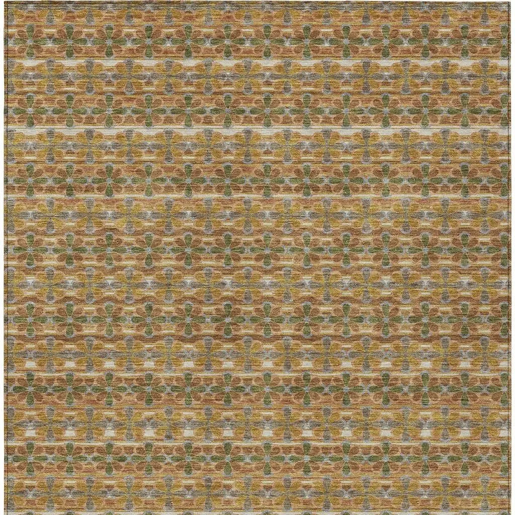 3' X 5' Orange And Blue Striped Washable Indoor Outdoor Area Rug Homeroots Outdoor