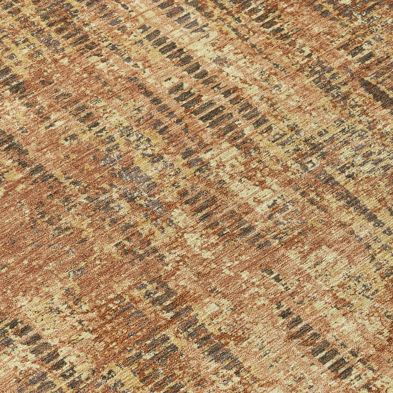 3' X 5' Orange And Brown Abstract Washable Indoor Outdoor Area Rug Homeroots Outdoor