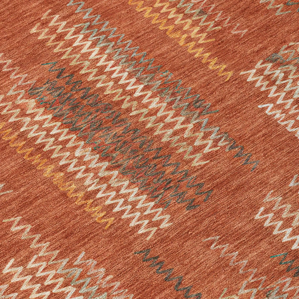 3' X 5' Orange And Brown Abstract Washable Indoor Outdoor Area Rug Homeroots Outdoor