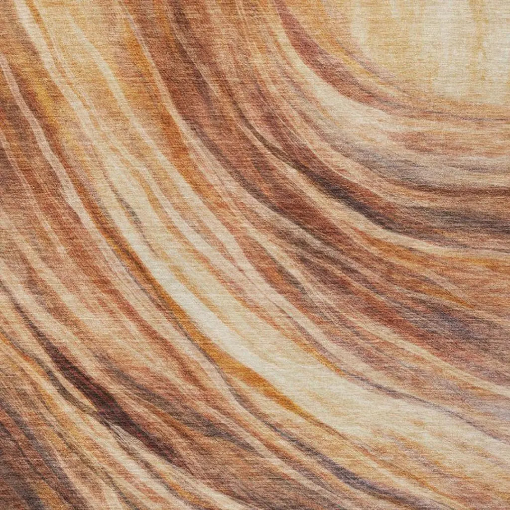 3' X 5' Orange And Brown Abstract Washable Indoor Outdoor Area Rug Homeroots Outdoor