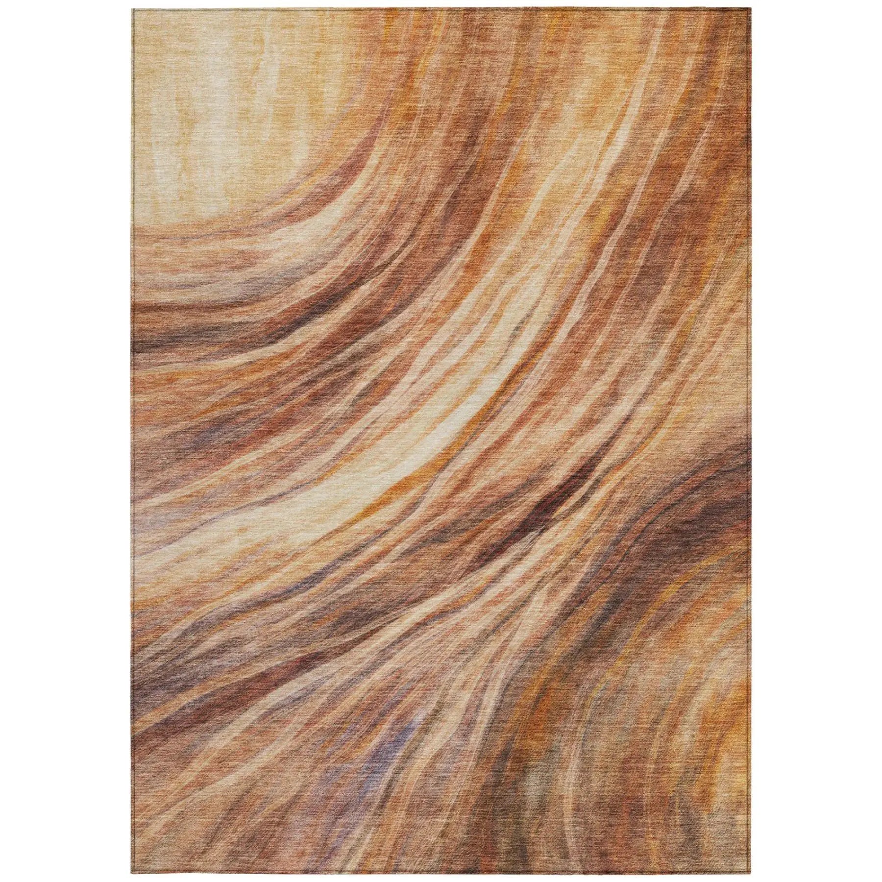 3' X 5' Orange And Brown Abstract Washable Indoor Outdoor Area Rug Homeroots Outdoor