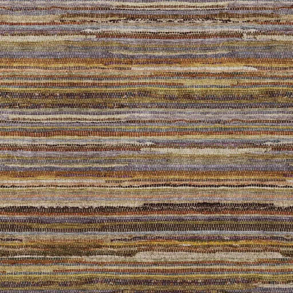 3' X 5' Orange And Brown Striped Washable Indoor Outdoor Area Rug Homeroots Outdoor