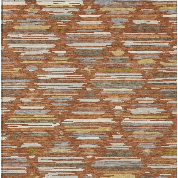3' X 5' Orange And Charcoal Southwestern Washable Indoor Outdoor Area Rug Homeroots Outdoor