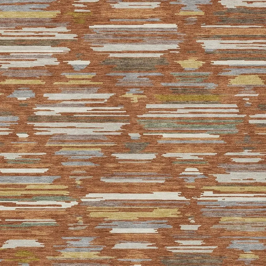 3' X 5' Orange And Charcoal Southwestern Washable Indoor Outdoor Area Rug Homeroots Outdoor