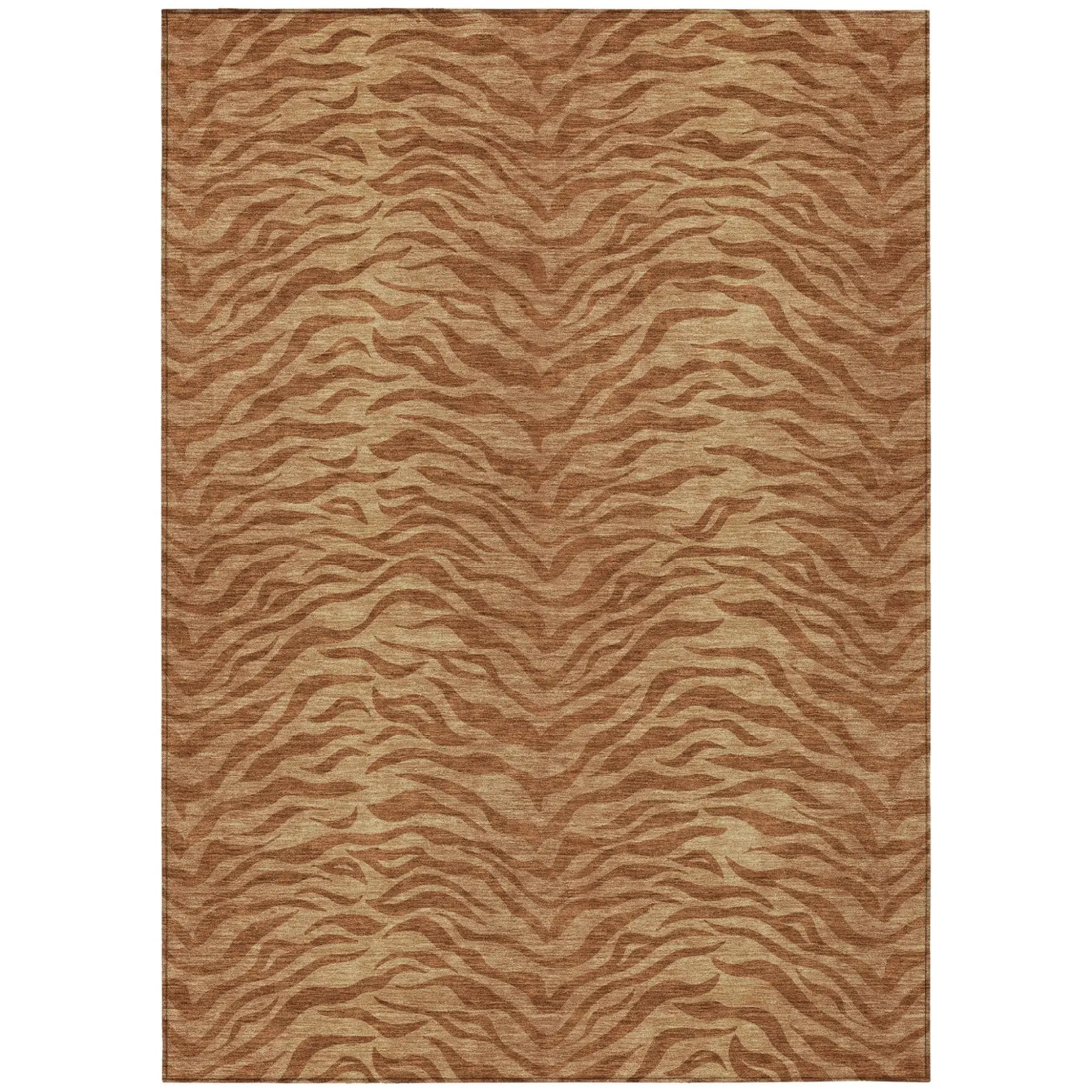 3' X 5' Orange And Copper Animal Print Washable Indoor Outdoor Area Rug Homeroots Outdoor