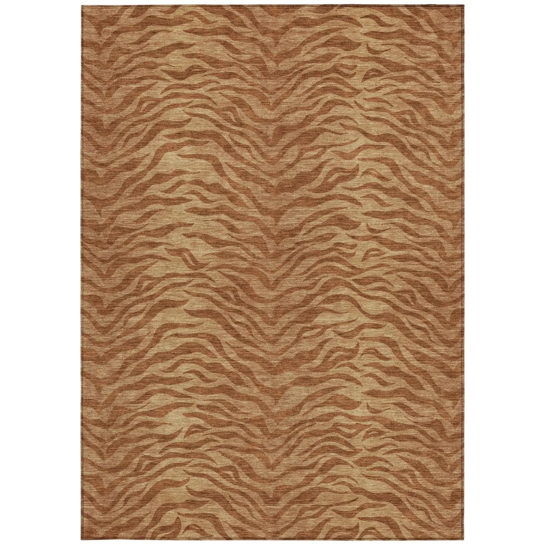 3' X 5' Orange And Copper Animal Print Washable Indoor Outdoor Area Rug Homeroots Outdoor