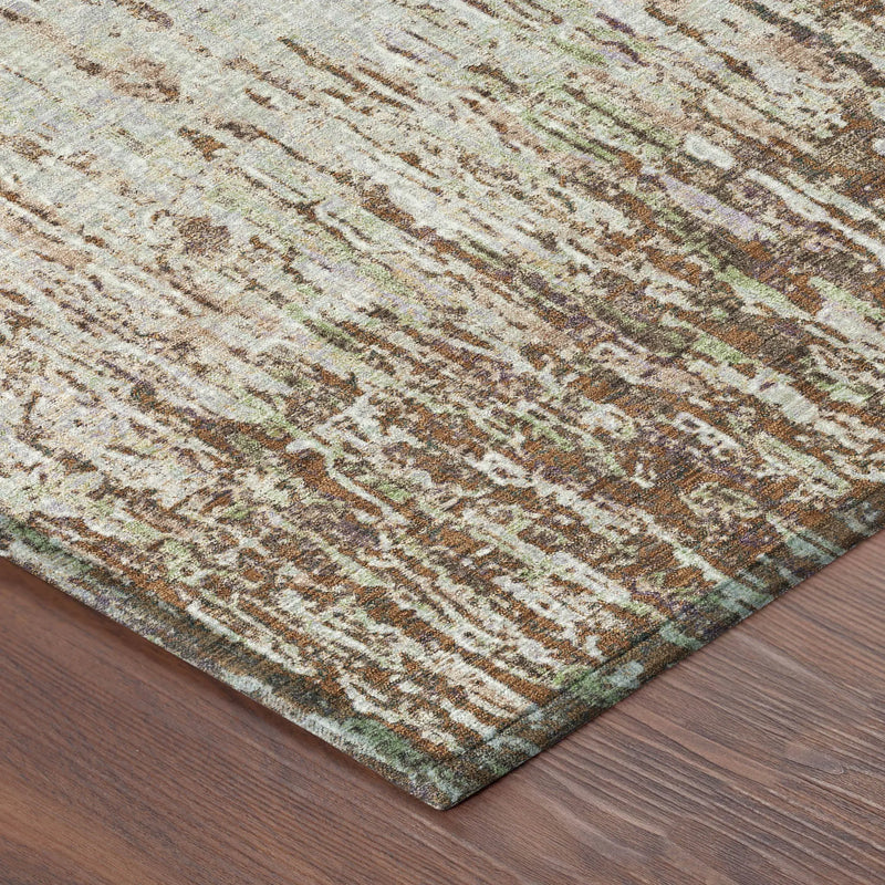 3' X 5' Orange And Copper Striped Washable Indoor Outdoor Area Rug Homeroots Outdoor