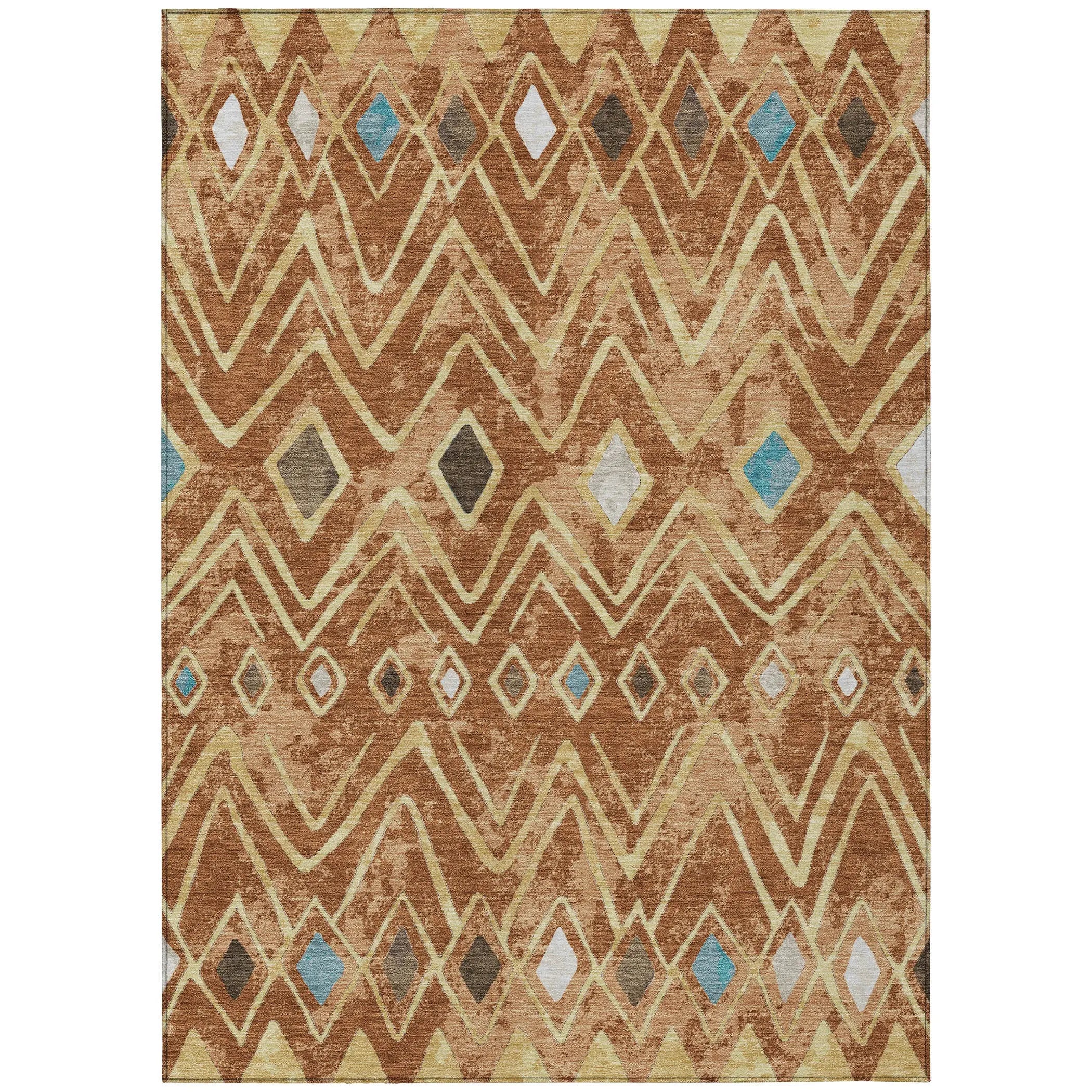 3' X 5' Orange And Graphite Geometric Washable Indoor Outdoor Area Rug Homeroots Outdoor