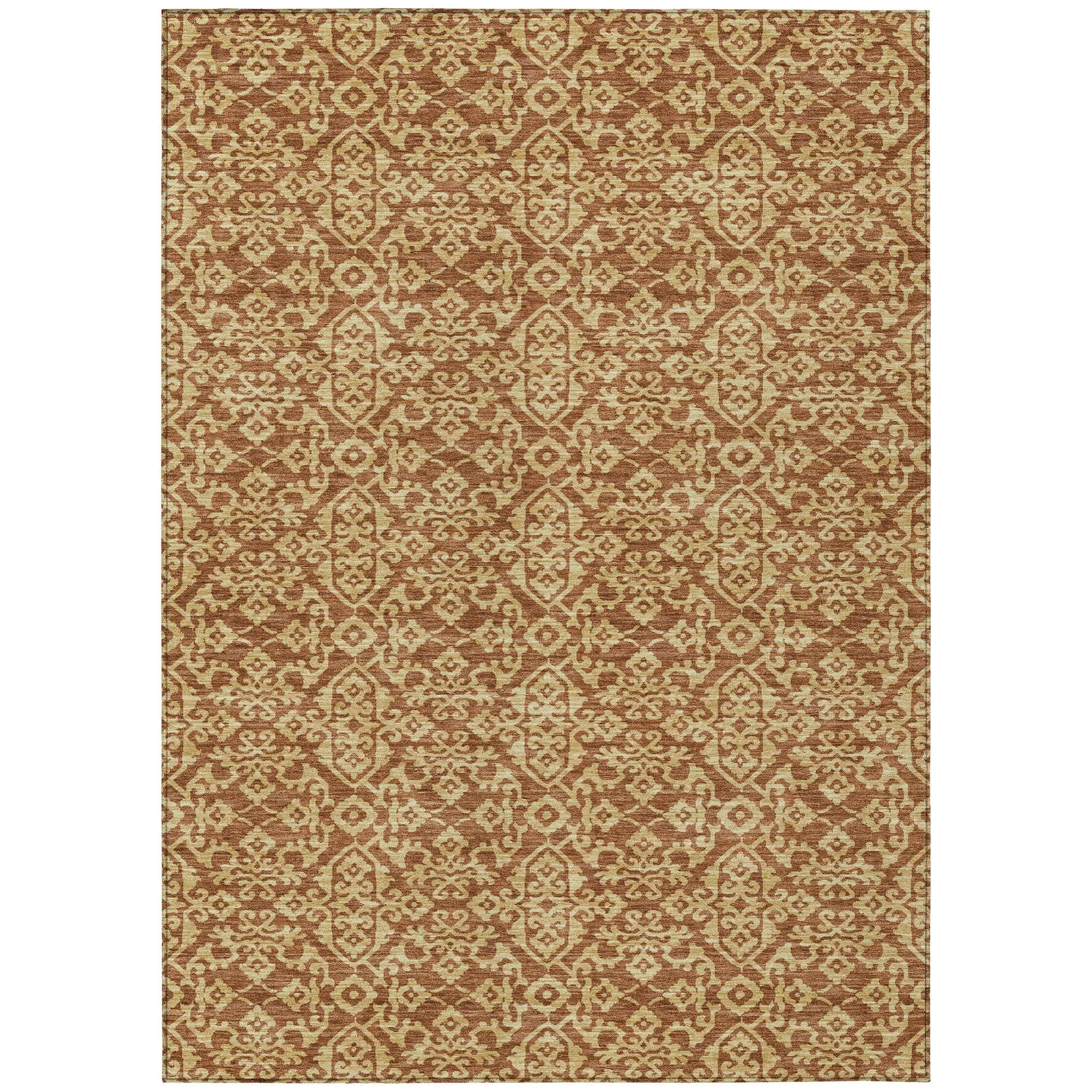 3' X 5' Orange And Graphite Oriental Washable Indoor Outdoor Area Rug Homeroots Outdoor
