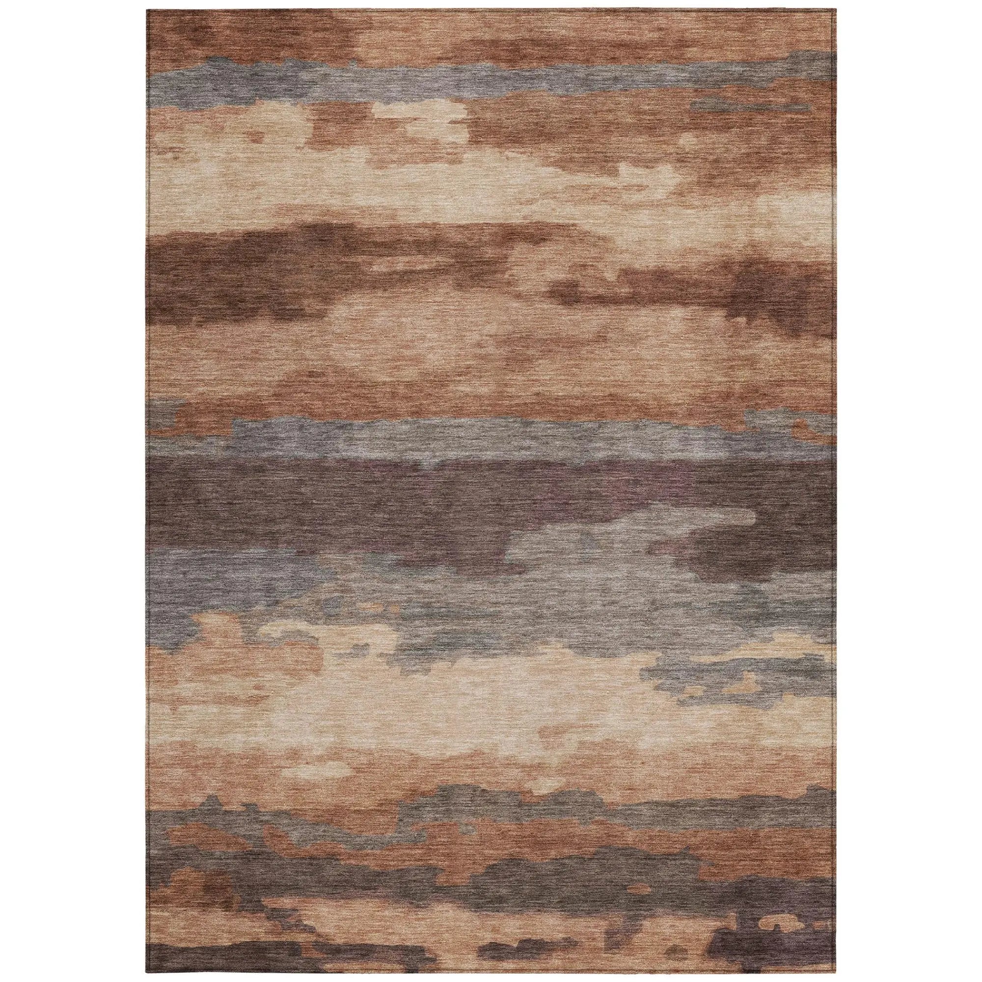 3' X 5' Orange And Gray Abstract Washable Indoor Outdoor Area Rug Homeroots Outdoor