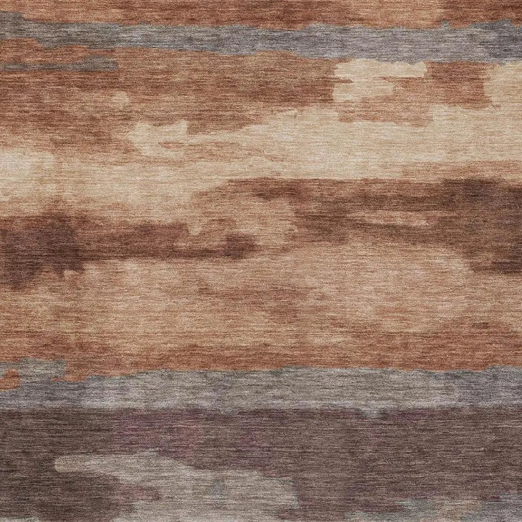 3' X 5' Orange And Gray Abstract Washable Indoor Outdoor Area Rug Homeroots Outdoor