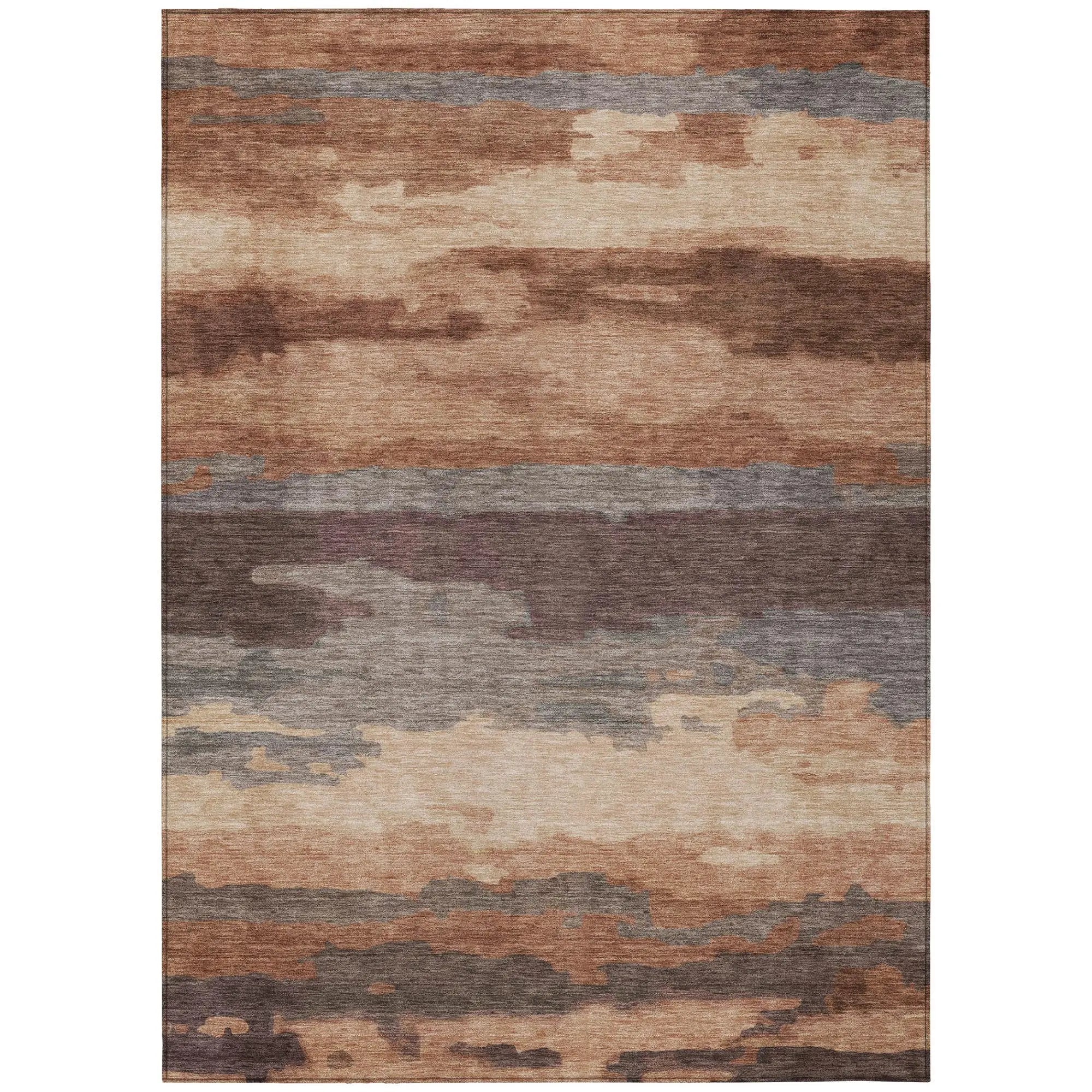 3' X 5' Orange And Gray Abstract Washable Indoor Outdoor Area Rug Homeroots Outdoor