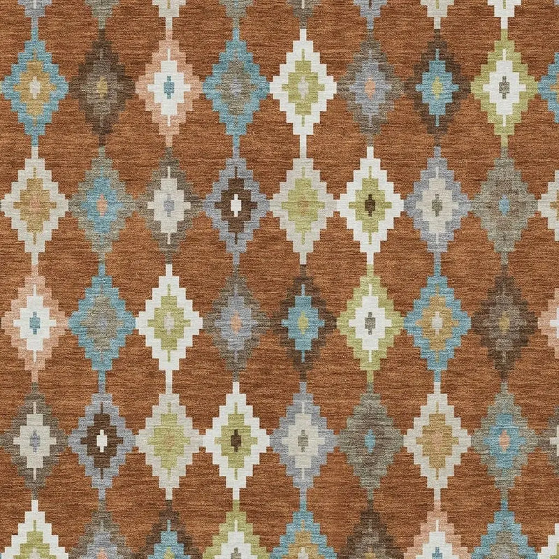 3' X 5' Orange And Gray Aztec Washable Indoor Outdoor Area Rug Homeroots Outdoor