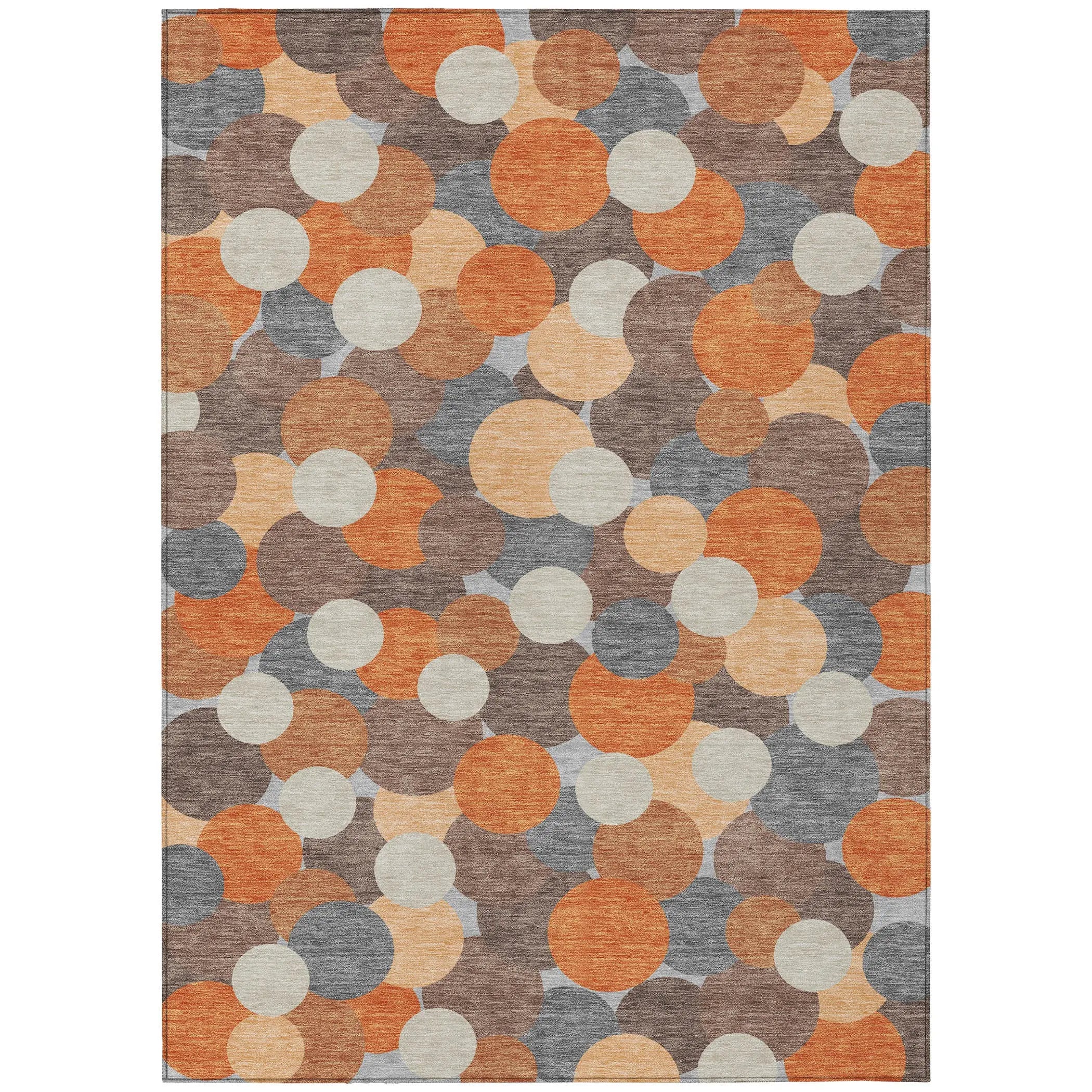 3' X 5' Orange And Gray Geometric Washable Indoor Outdoor Area Rug Homeroots Outdoor