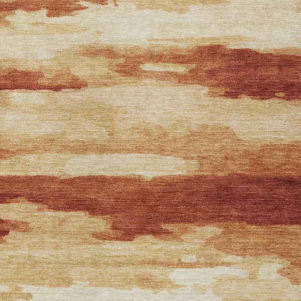 3' X 5' Orange And Red Abstract Washable Indoor Outdoor Area Rug Homeroots Outdoor