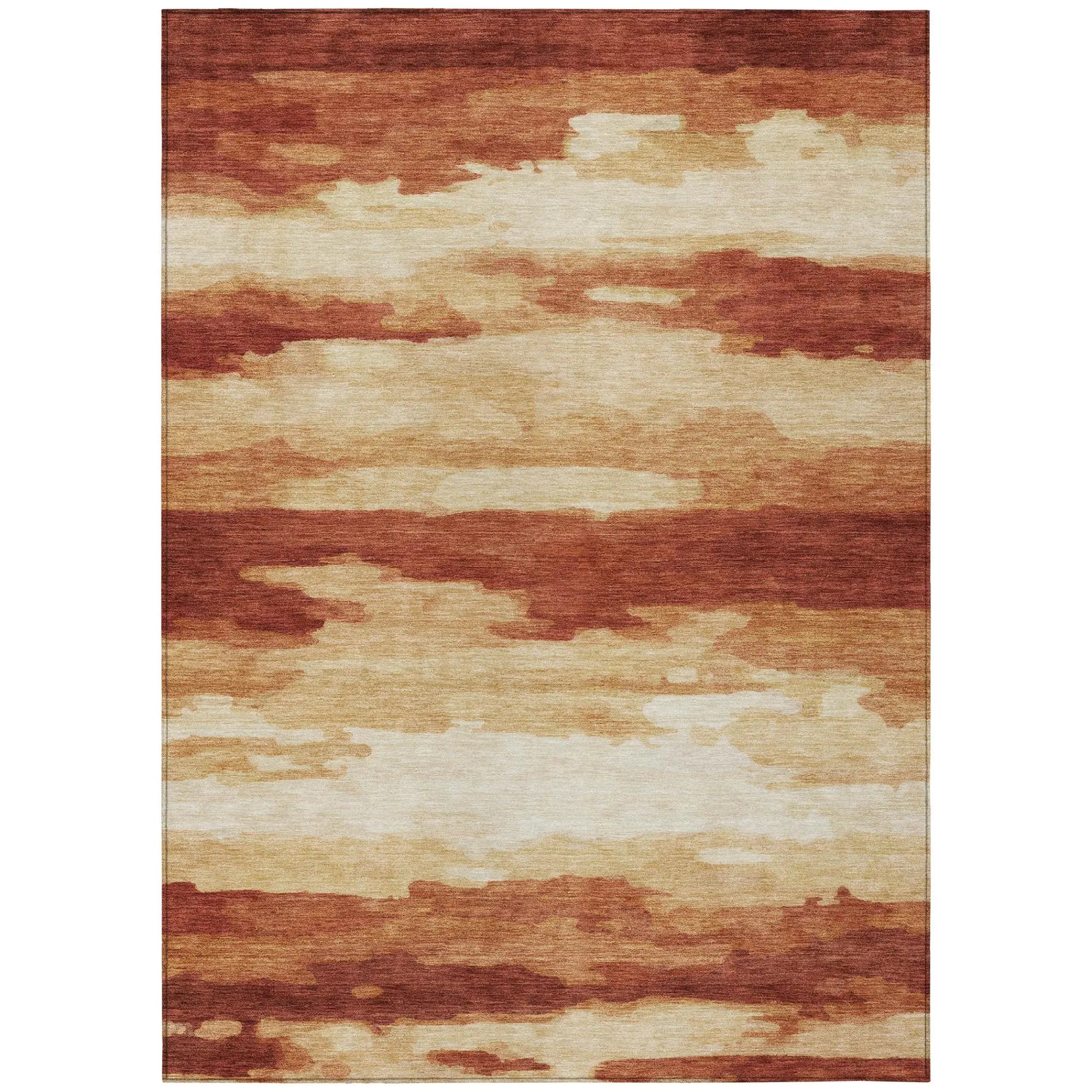3' X 5' Orange And Red Abstract Washable Indoor Outdoor Area Rug Homeroots Outdoor