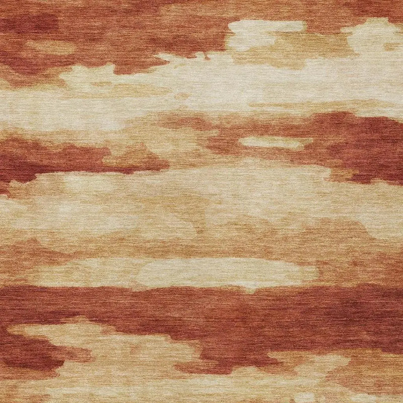 3' X 5' Orange And Red Abstract Washable Indoor Outdoor Area Rug Homeroots Outdoor
