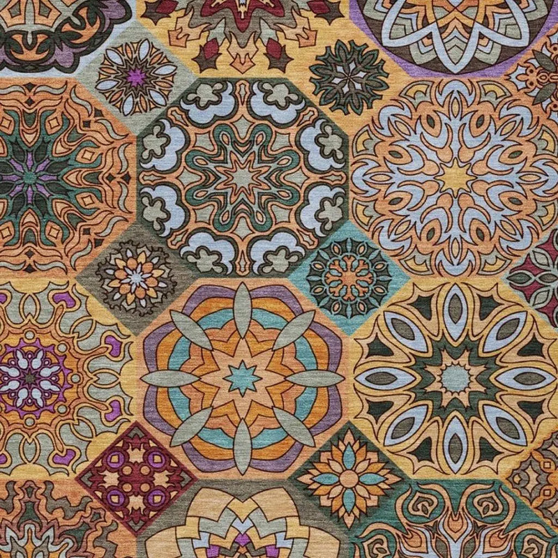 3' X 5' Orange And Rust Patchwork Washable Indoor Outdoor Area Rug Homeroots Outdoor