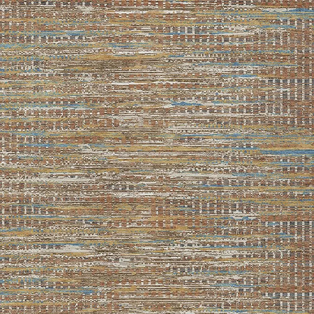 3' X 5' Orange And Taupe Abstract Washable Indoor Outdoor Area Rug Homeroots Outdoor
