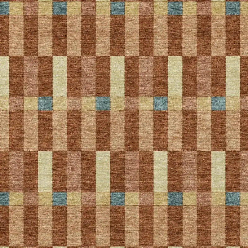 3' X 5' Orange And Teal Blue Geometric Washable Indoor Outdoor Area Rug Homeroots Outdoor