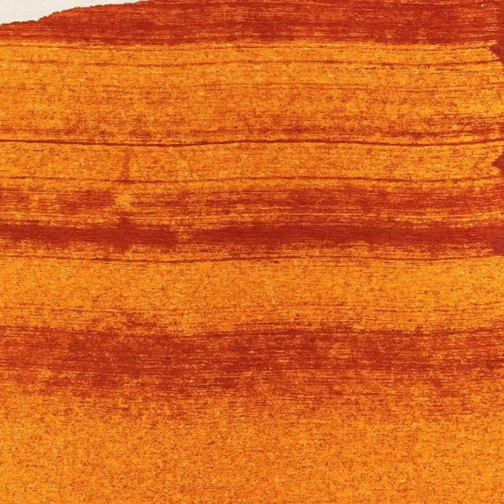 3' X 5' Orange And White Abstract Washable Area Rug With UV Protection Homeroots Home Decor