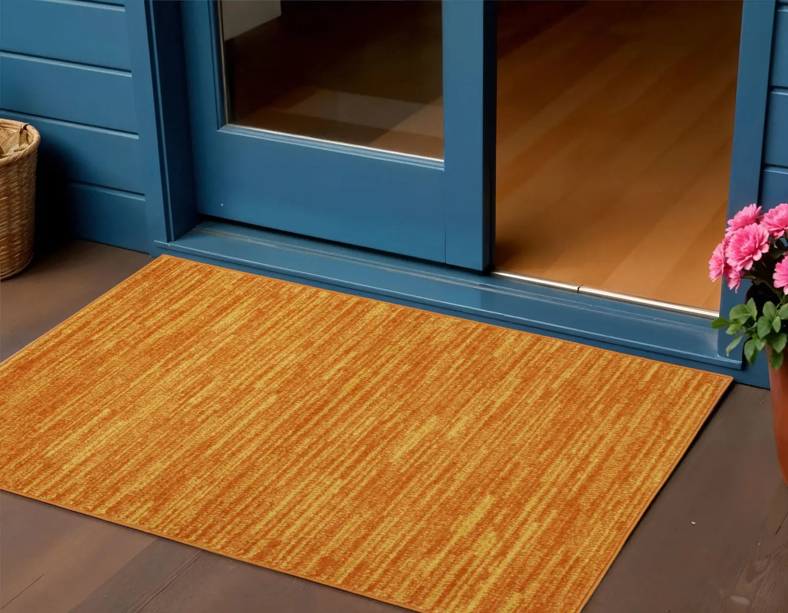 3' X 5' Orange Indoor Outdoor Area Rug Homeroots Outdoor