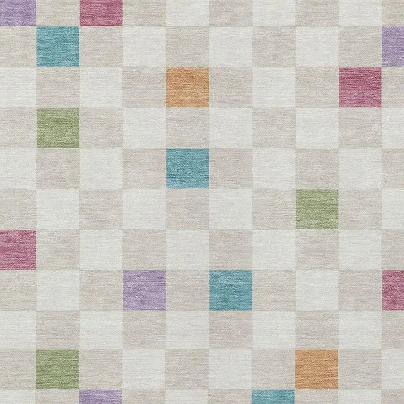 3' X 5' Pearl And Ivory Geometric Washable Indoor Outdoor Area Rug Homeroots Outdoor