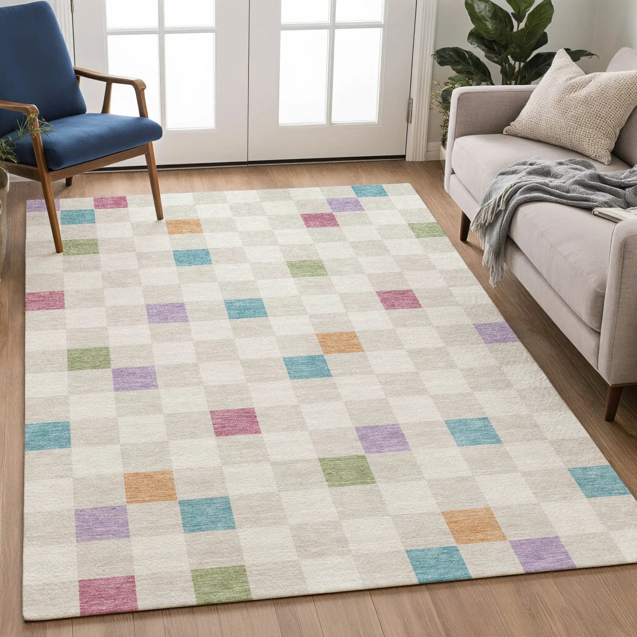 3' X 5' Pearl And Ivory Geometric Washable Indoor Outdoor Area Rug Homeroots Outdoor