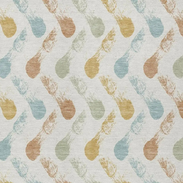 3' X 5' Pearl And Ivory Geometric Washable Indoor Outdoor Area Rug Homeroots Outdoor