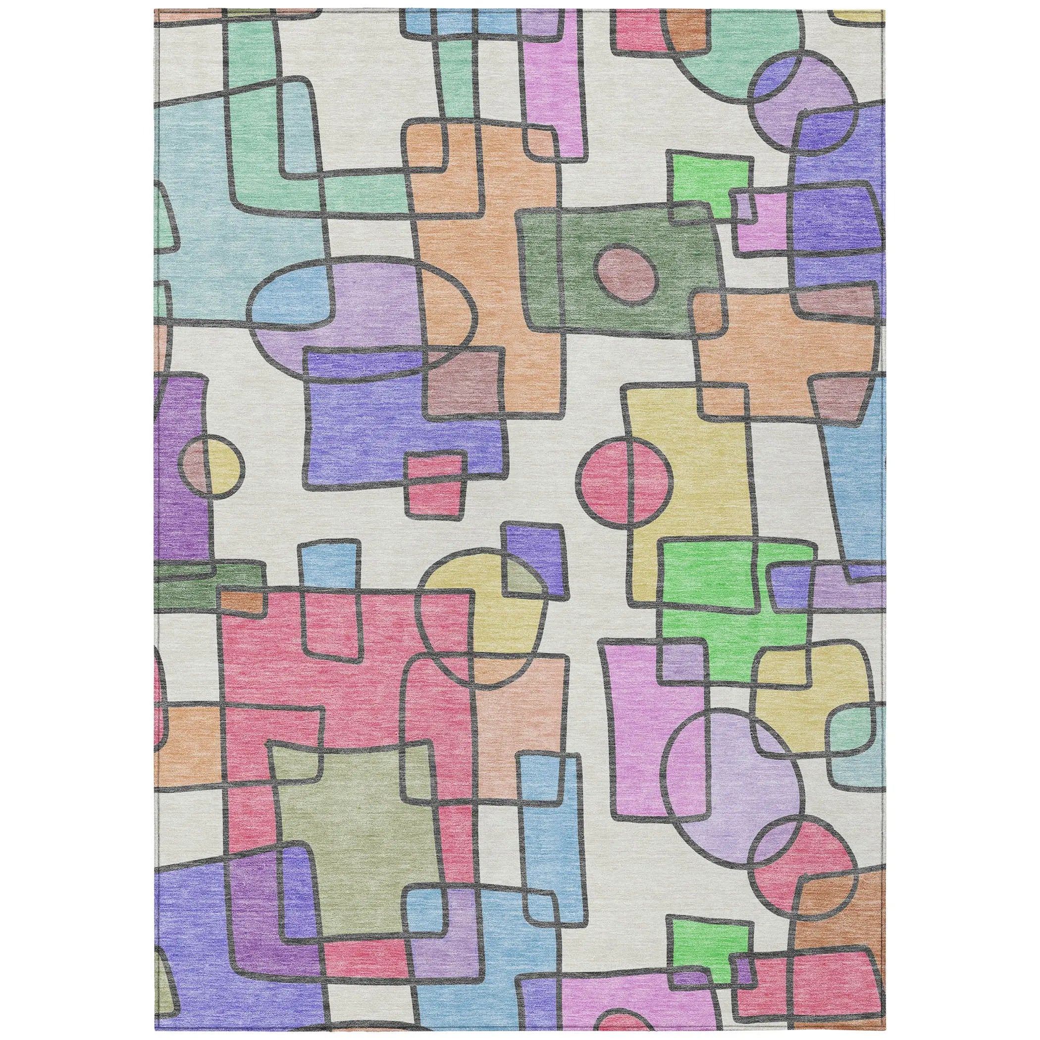 3' X 5' Pearl And Pink Geometric Washable Indoor Outdoor Area Rug Homeroots Outdoor