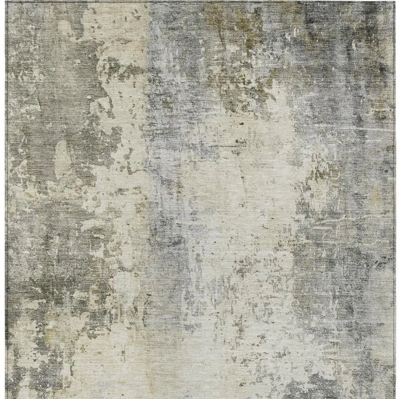 3' X 5' Pewter And Gray Abstract Washable Indoor Outdoor Area Rug Homeroots Outdoor