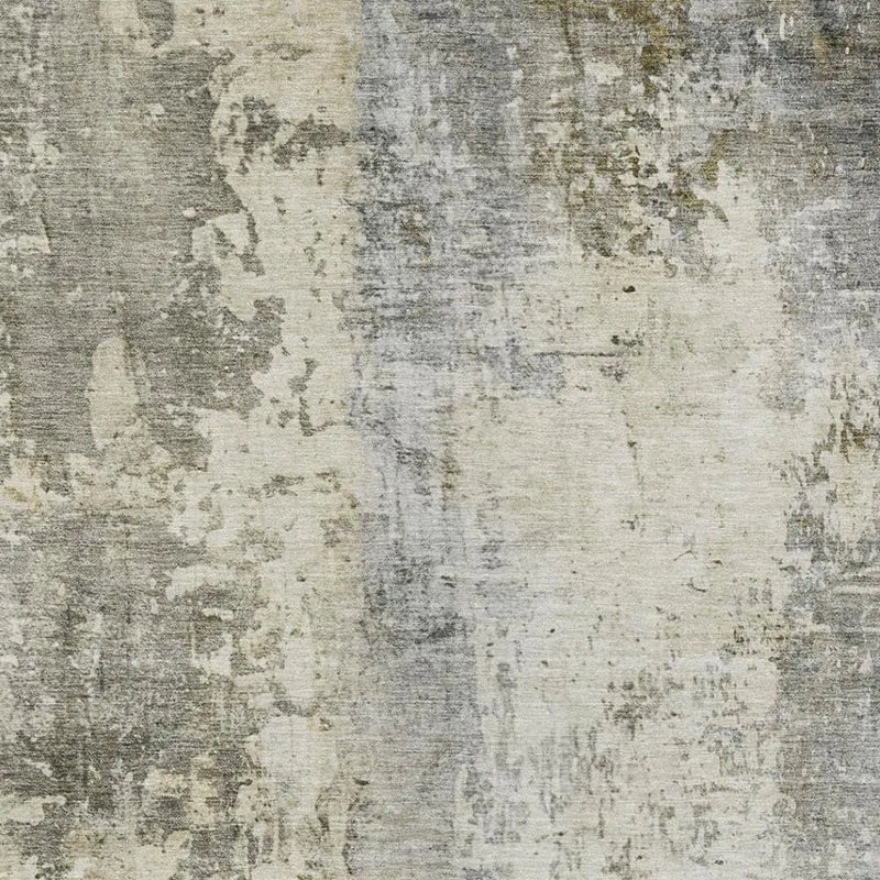 3' X 5' Pewter And Gray Abstract Washable Indoor Outdoor Area Rug Homeroots Outdoor