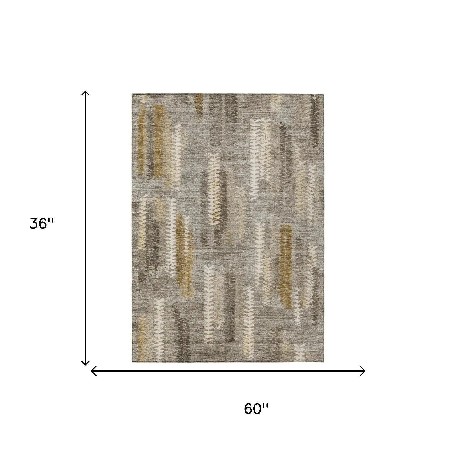 3' X 5' Pewter And Gray Abstract Washable Indoor Outdoor Area Rug Homeroots Outdoor