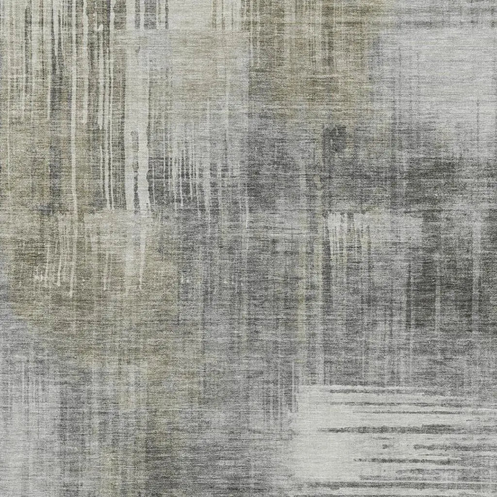 3' X 5' Pewter And Gray Abstract Washable Indoor Outdoor Area Rug Homeroots Outdoor