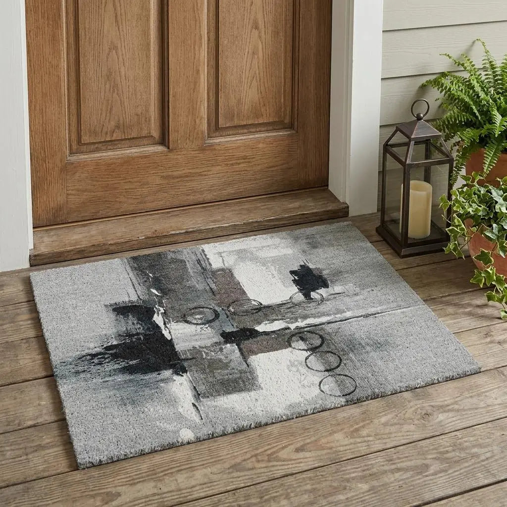 3' X 5' Pewter And Gray Abstract Washable Indoor Outdoor Area Rug Homeroots Outdoor