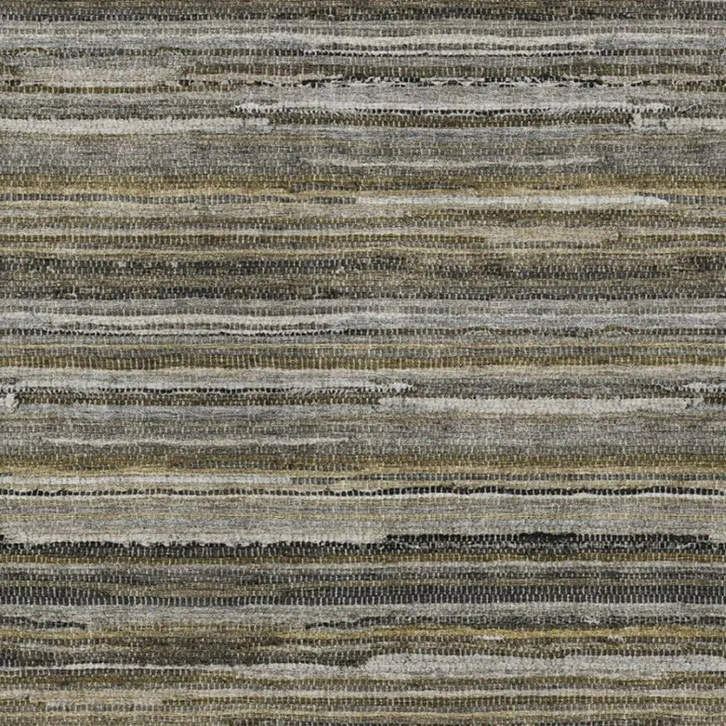 3' X 5' Pewter And Gray Striped Washable Indoor Outdoor Area Rug Homeroots Outdoor