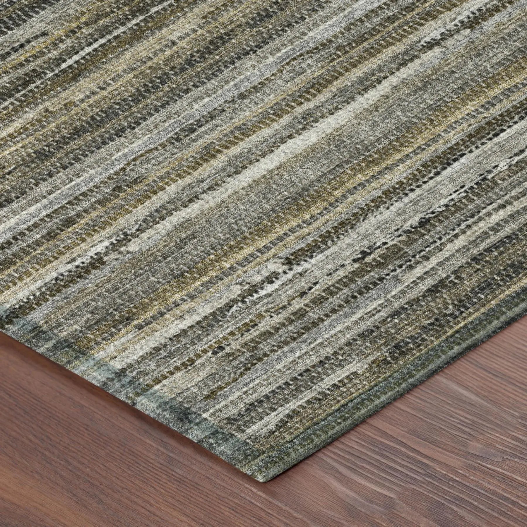 3' X 5' Pewter And Gray Striped Washable Indoor Outdoor Area Rug Homeroots Outdoor