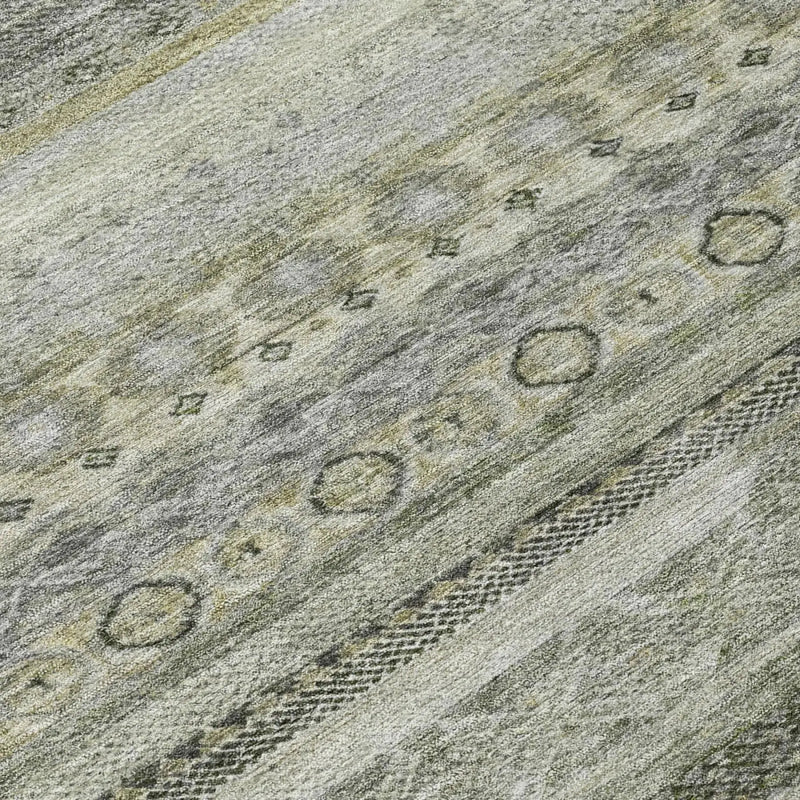 3' X 5' Pewter And Gray Striped Washable Indoor Outdoor Area Rug Homeroots Outdoor