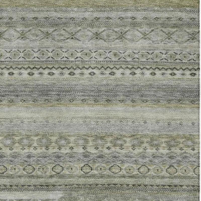 3' X 5' Pewter And Gray Striped Washable Indoor Outdoor Area Rug Homeroots Outdoor