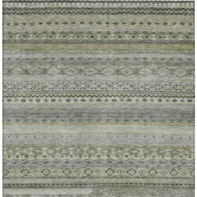 3' X 5' Pewter And Gray Striped Washable Indoor Outdoor Area Rug Homeroots Outdoor