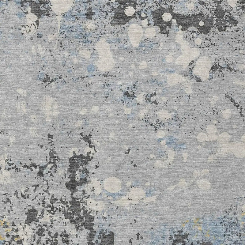 3' X 5' Pewter And Ivory Abstract Washable Indoor Outdoor Area Rug Homeroots Outdoor